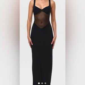 Naked Wardrobe HOURGLASS MESH CONTRAST DRESS